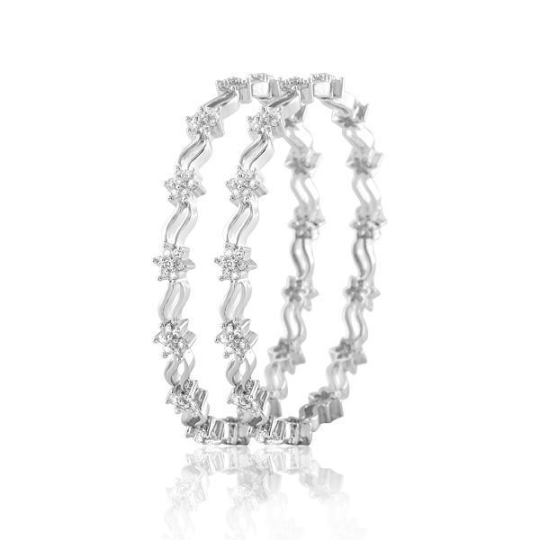 Silver Bangle Pair