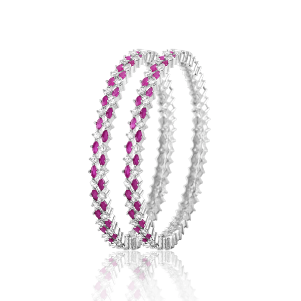 Silver Bangle Pair