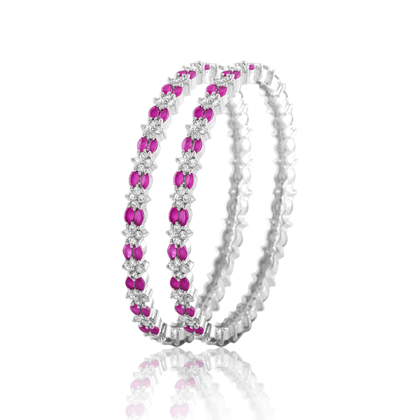 Silver Bangle Pair