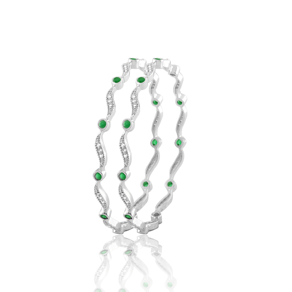 Silver Bangle Pair