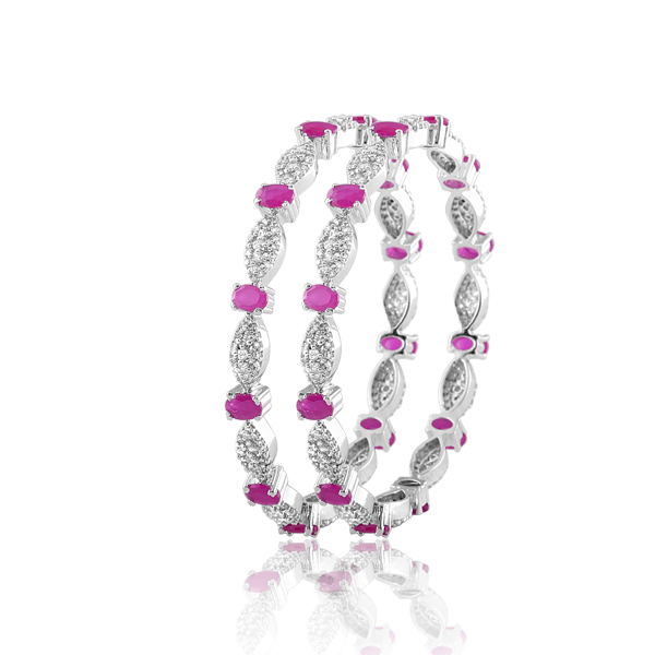 Silver Bangle Pair