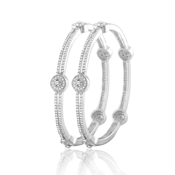 Silver Bangle Pair